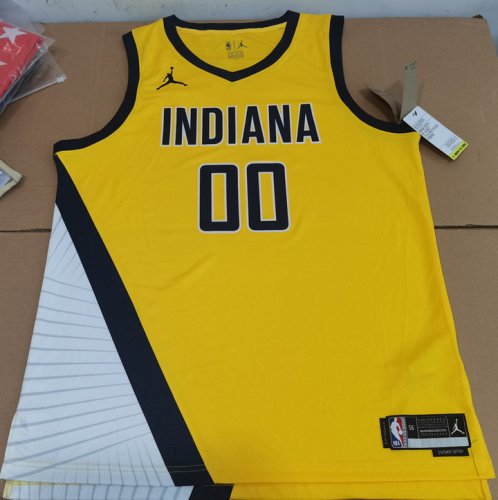 Maillot de Basket #00 Mathurin Pacers 22-23 Jaune Imprimé